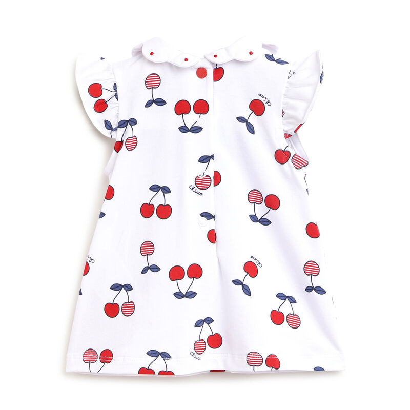 Girls White and Red Printed Outfit with Dress image number 1